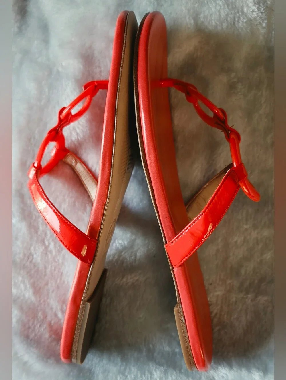 MICHAEL Michael Kors Red Patent Circle-Detail Sandals
